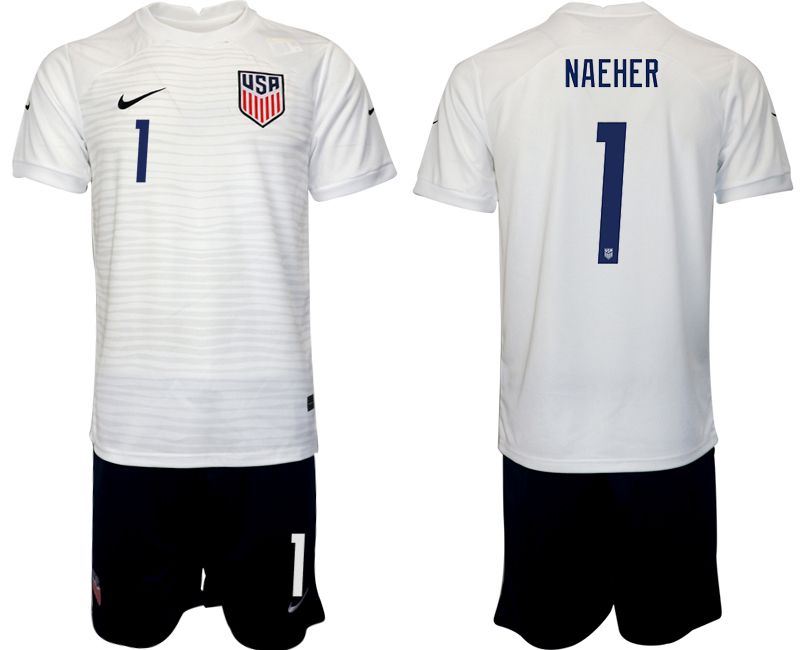 Men 2022 World Cup National Team United States home white 1 Soccer Jersey